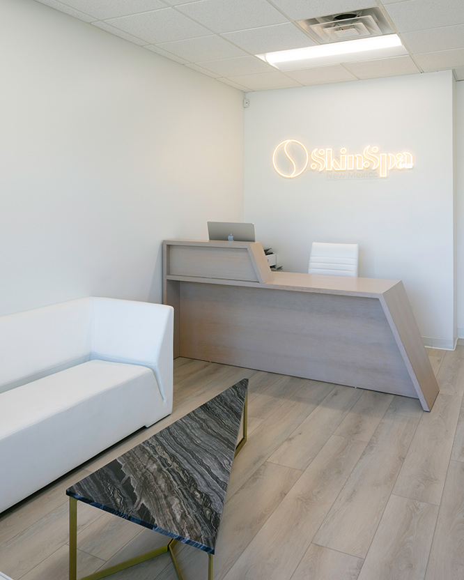 skinspa front desk couch