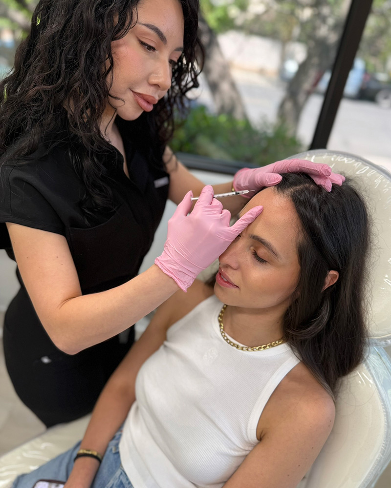 skinspaq botox injector with patient